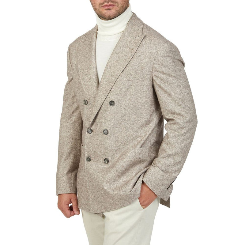 Brunello Cucinelli beige kasjmier jas