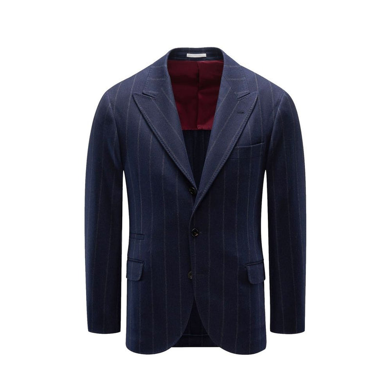 Brunello Cucinelli blauwe blazer van scheerwol
