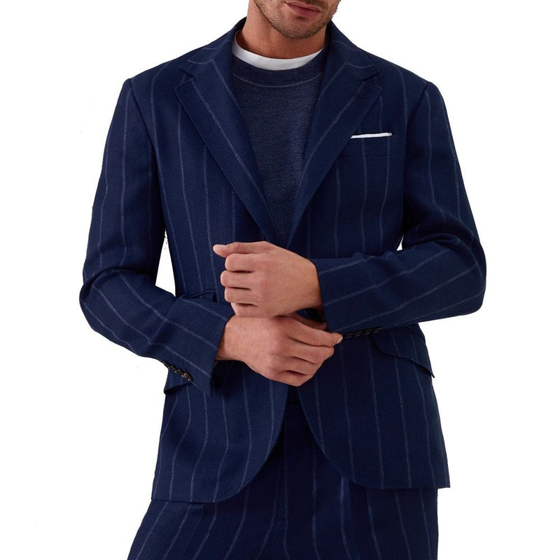 Brunello Cucinelli blauwe blazer van scheerwol