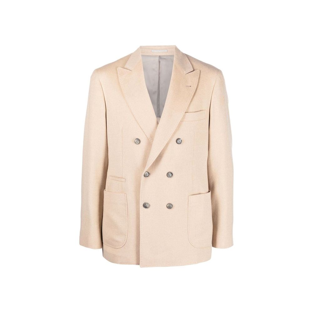 Brunello Cucinelli Beige Wool Coat for Men