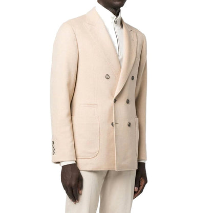 Brunello Cucinelli beige wollen jas