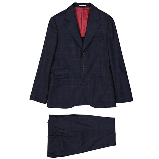Brunello Cucinelli Blue Wool Two-Piece Suit for Men