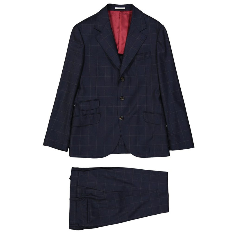 Brunello Cucinelli Blue Wool Two-Piece Suit for Men