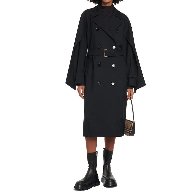 Burberry Black Polyester Coat for Women