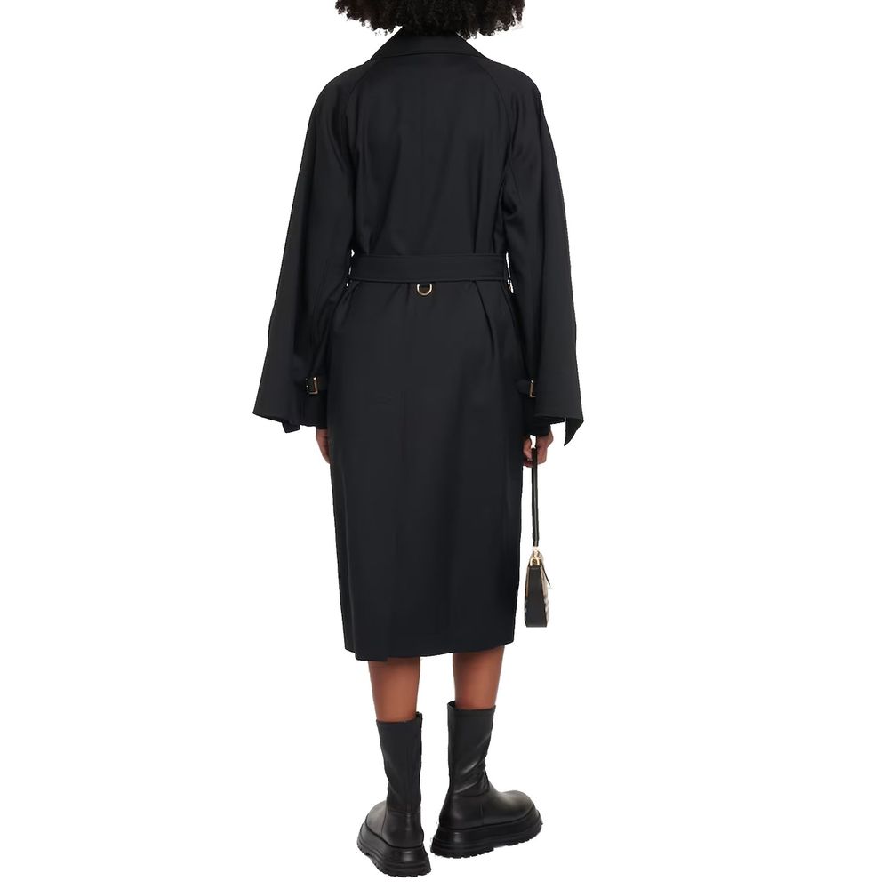 Burberry Black Polyester Coat for Women