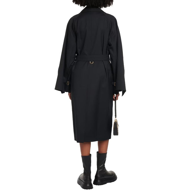 Burberry Black Polyester Coat for Women