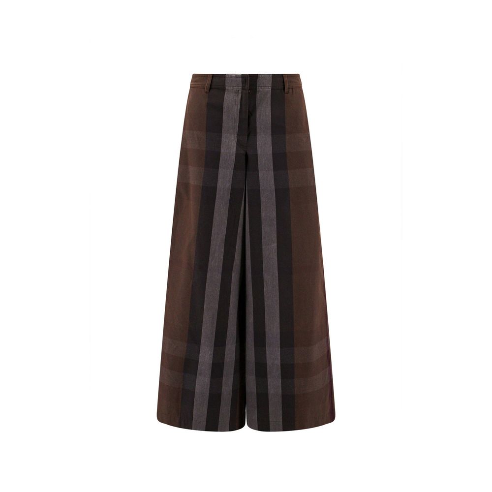 Burberry Brown Cotton Casual Pants for Women - Stylish & Comfortable