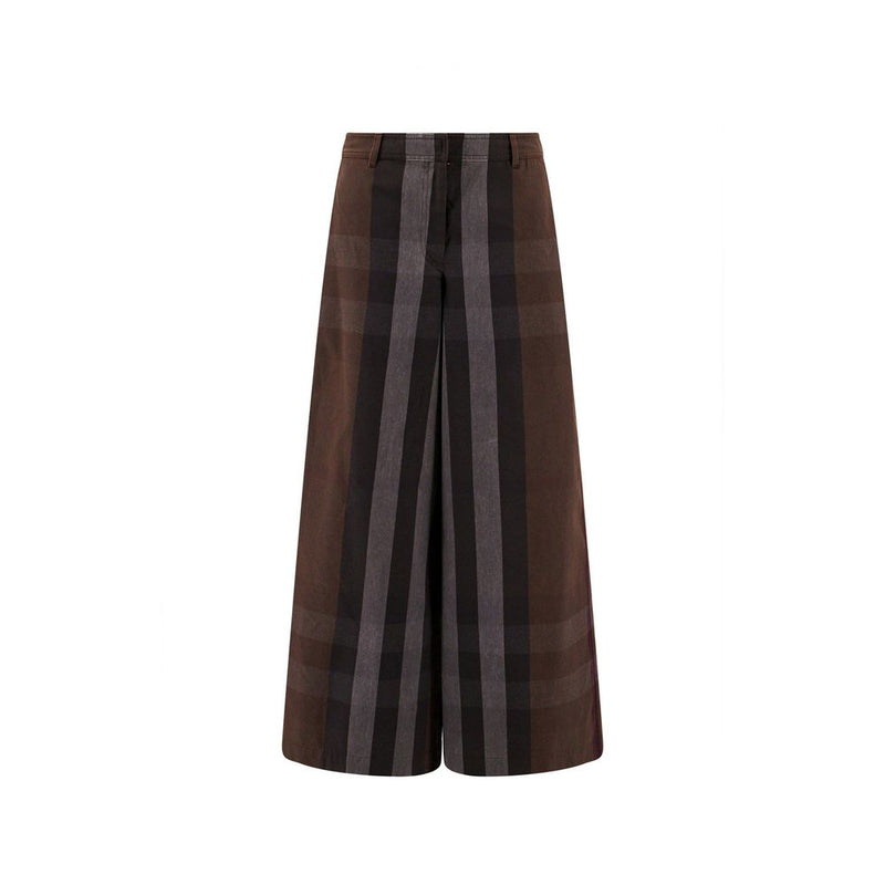 Burberry Brown Cotton Casual Pants for Women - Stylish & Comfortable