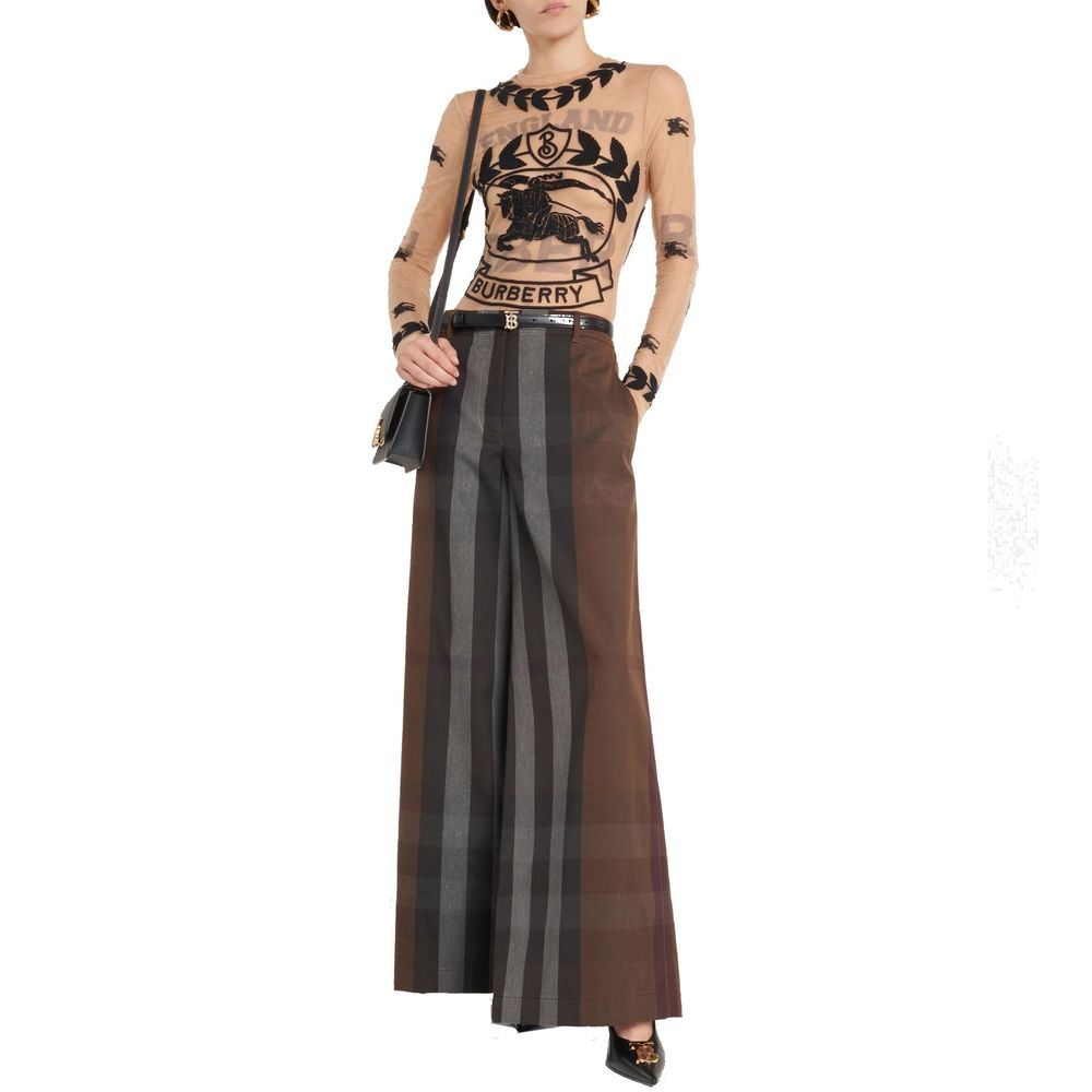 Burberry Brown Cotton Casual Pants for Women - Stylish & Comfortable