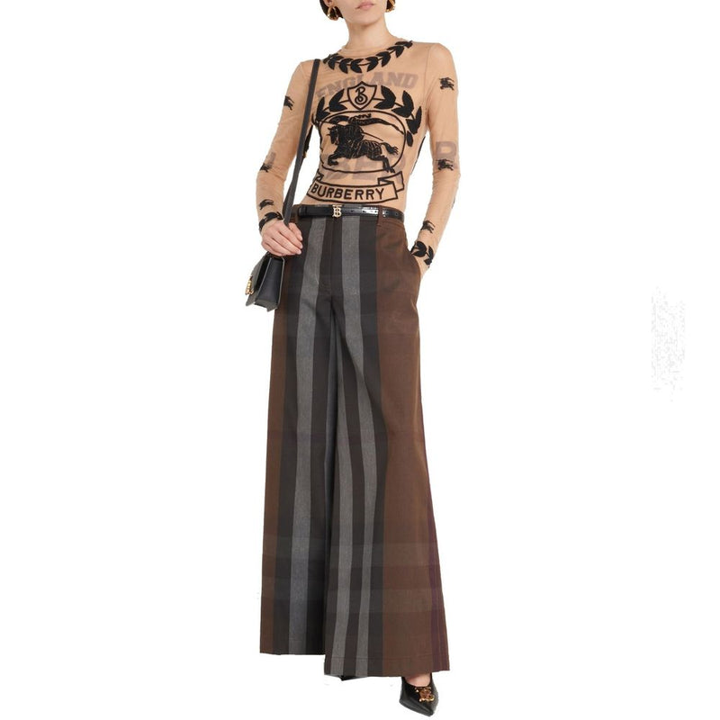 Burberry Brown Cotton Casual Pants for Women - Stylish & Comfortable