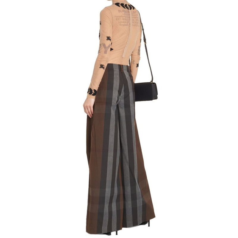 Burberry Brown Cotton Casual Pants for Women - Stylish & Comfortable