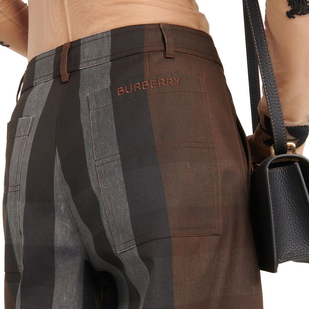 Burberry Brown Cotton Casual Pants for Women - Stylish & Comfortable