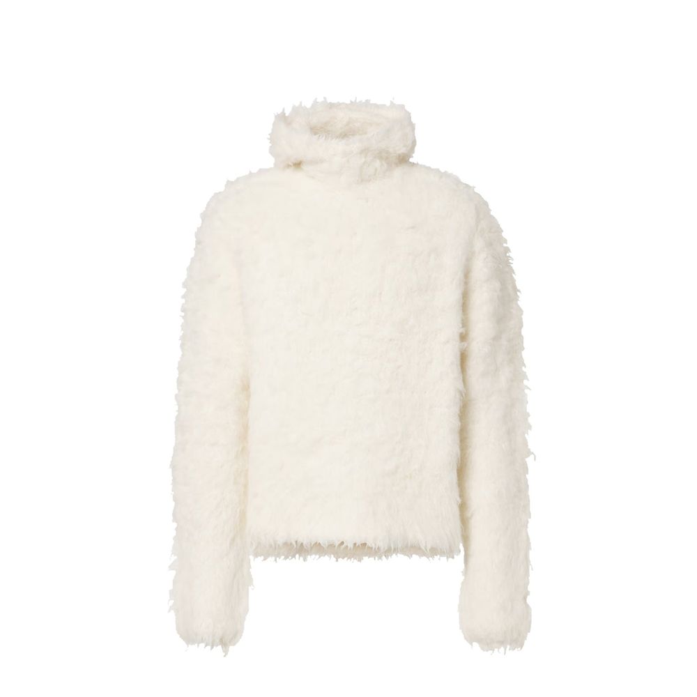 Sweat-shirt en cuir d'alpaga blanc Acne Studios