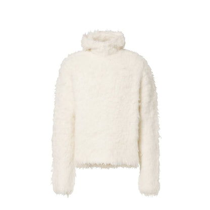 Sweat-shirt en cuir d'alpaga blanc Acne Studios