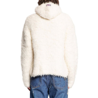 Sweat-shirt en cuir d'alpaga blanc Acne Studios