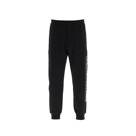 Alexander McQueen Black Cotton Athletic Pants for Men