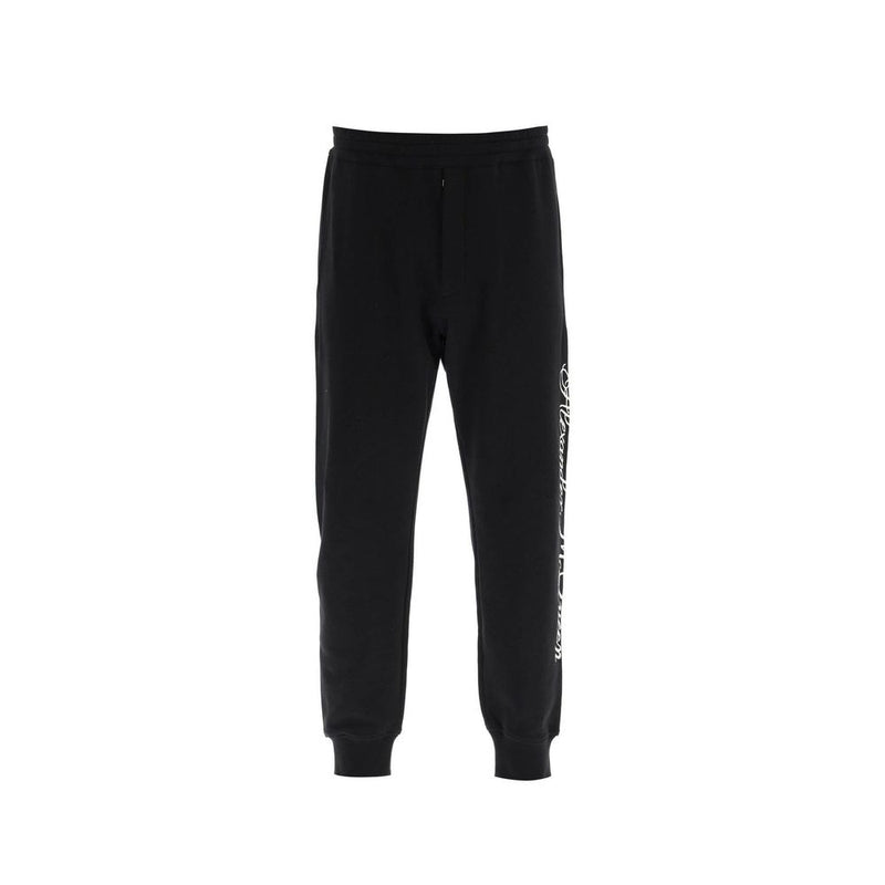 Alexander McQueen Black Cotton Athletic Pants for Men