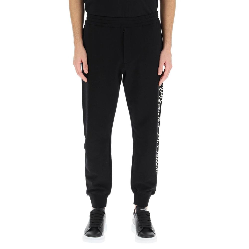 Alexander McQueen Black Cotton Athletic Pants for Men