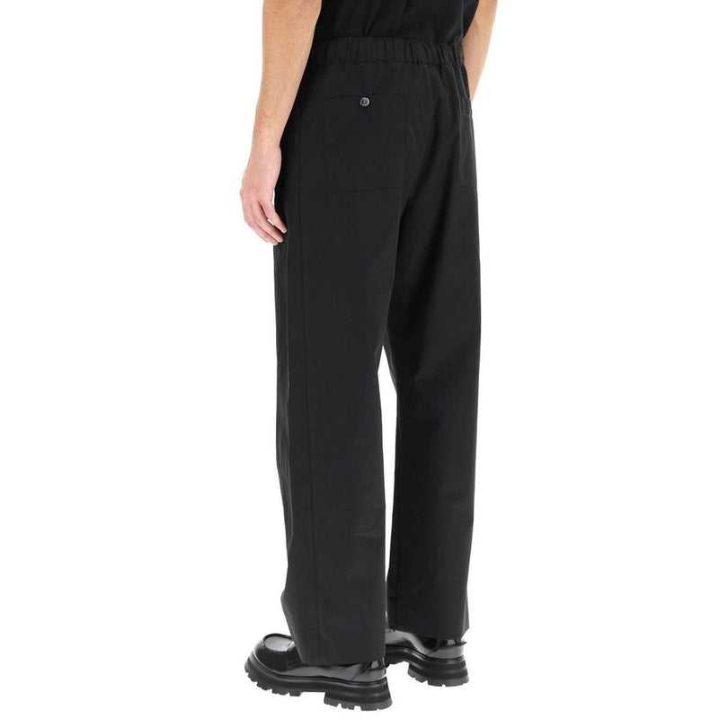Alexander McQueen Black Cotton Casual Pants for Men