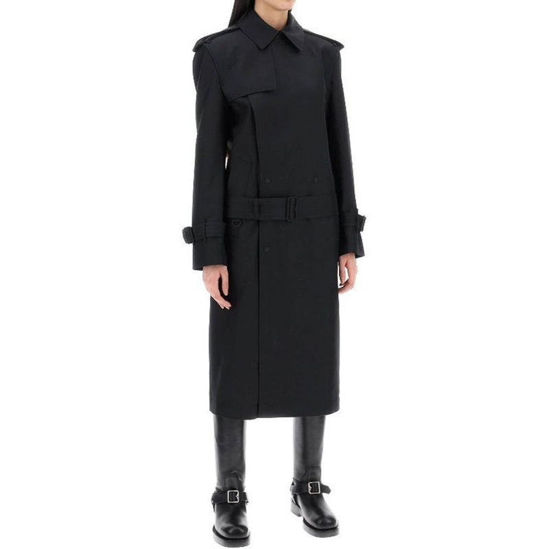 Burberry Black Polyester Coat for Women