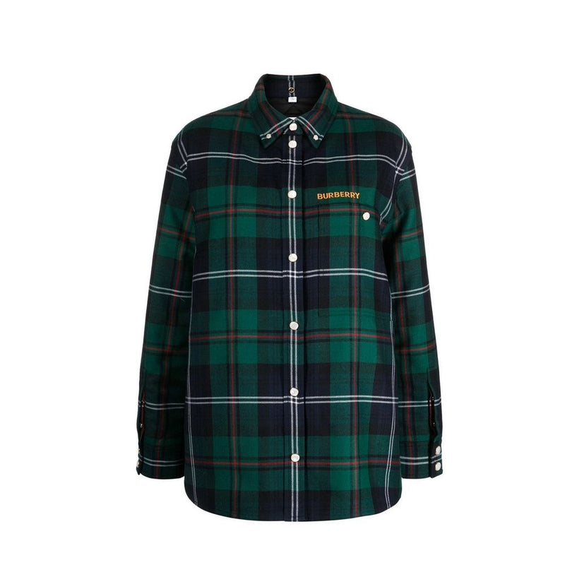 Burberry Bicolor Wool Pattern Shirt for Women