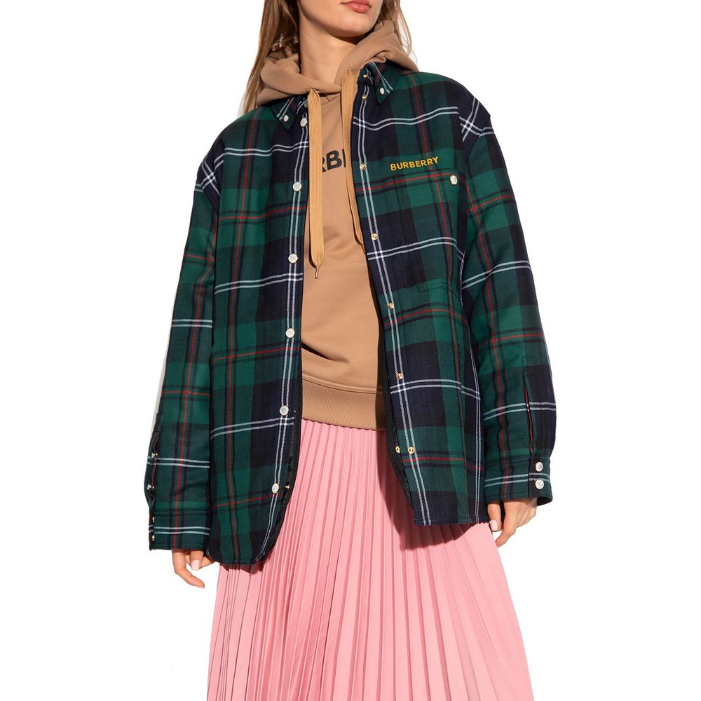 Burberry Bicolor Wool Pattern Shirt for Women - Stylish & Comfortable