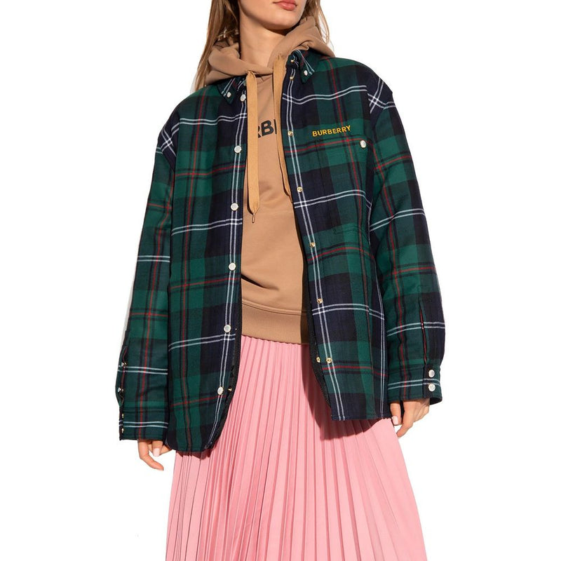 Burberry Bicolor Wool Pattern Shirt for Women