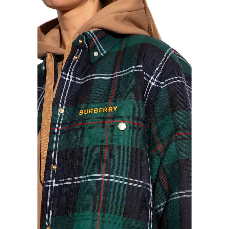 Burberry Bicolor Wool Pattern Shirt for Women
