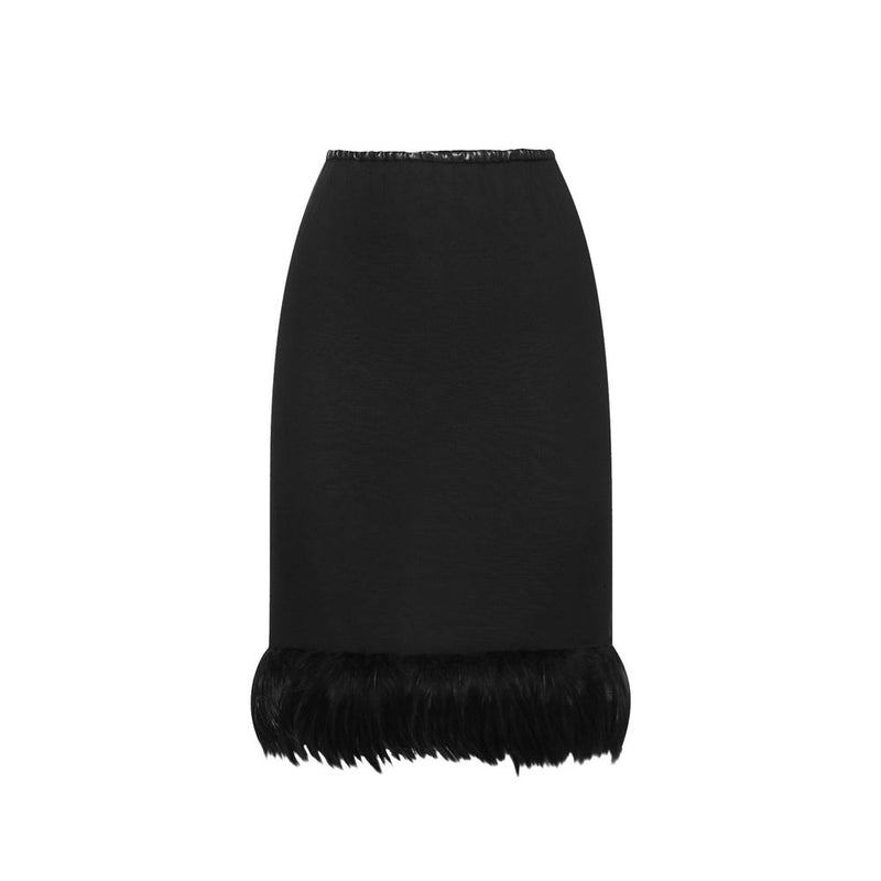 Saint Laurent Black Silk Midi Skirt - Sophisticated Elegance