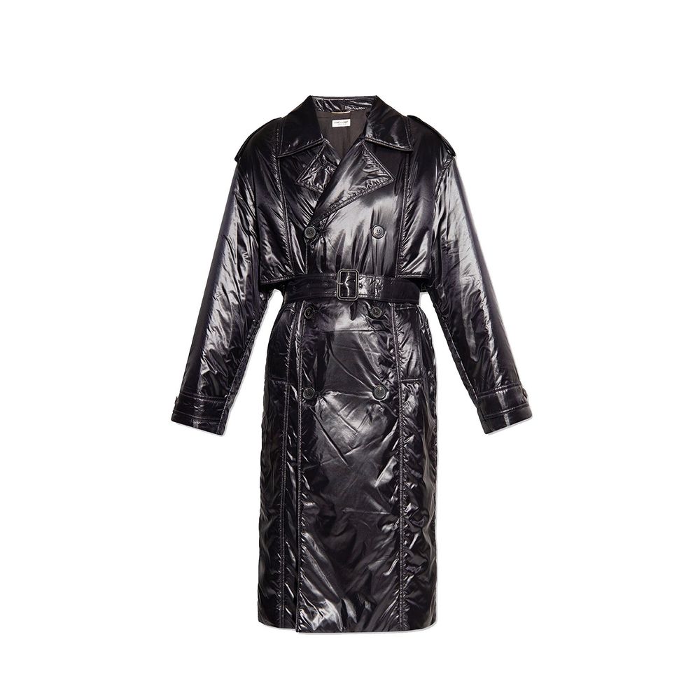 Saint Laurent Black Polyamide Coat for Women