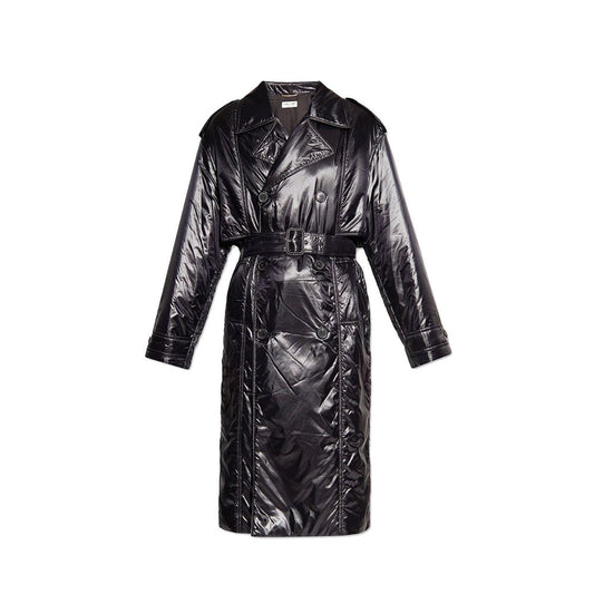 Saint Laurent Black Polyamide Coat for Women