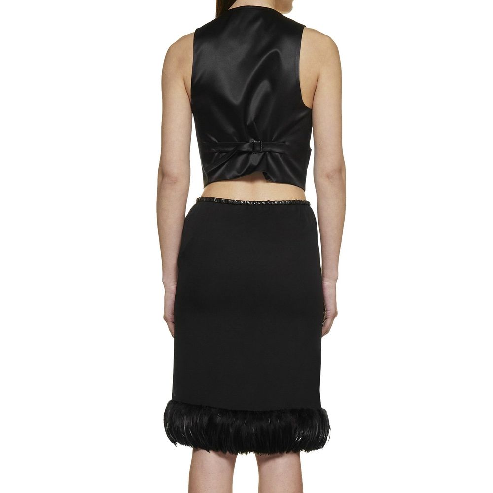 Saint Laurent Black Silk Midi Skirt - Elegant & Timeless Design