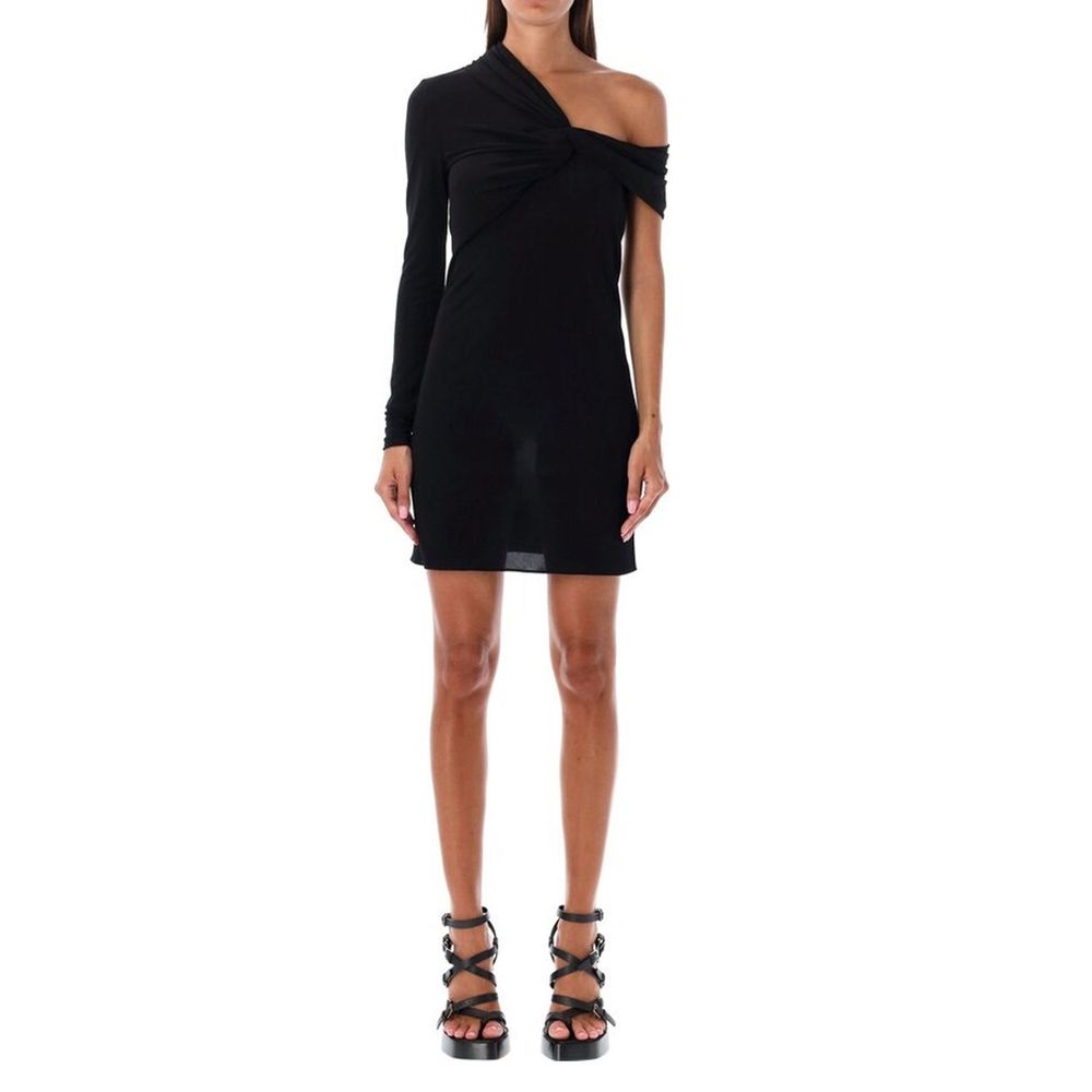Saint Laurent Black Viscose Asymmetric Casual Dress