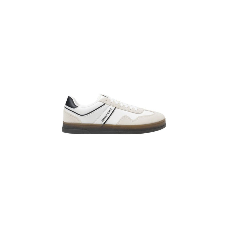 Tommy Hilfiger Jeans Black Leather Low Top Sneakers for Men