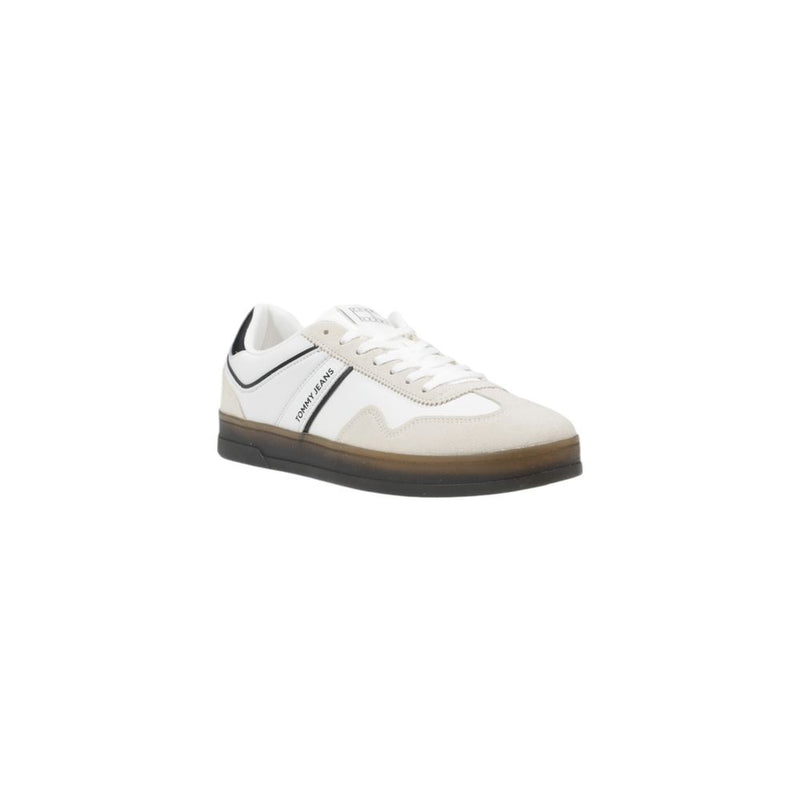 Tommy Hilfiger Jeans Black Leather Low Top Sneakers for Men