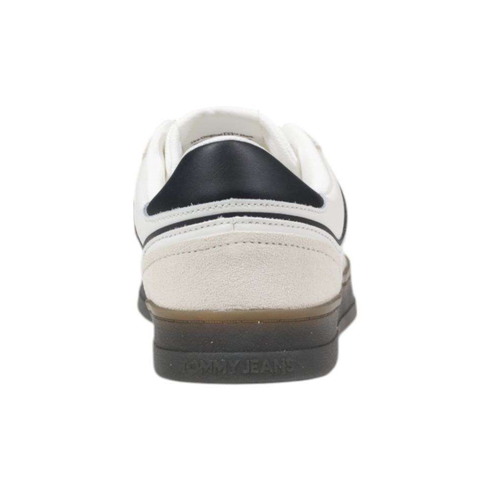 Tommy Hilfiger Jeans Black Leather Low Top Sneakers for Men