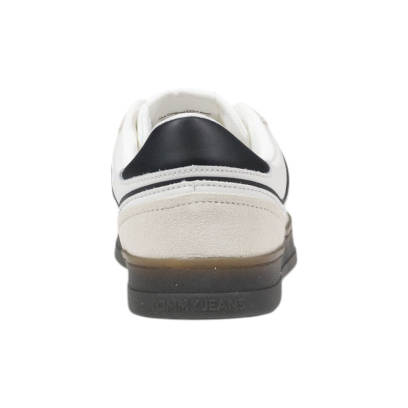 Tommy Hilfiger Jeans Black Leather Low Top Sneakers for Men
