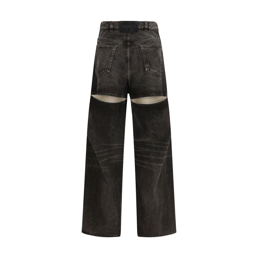 The Attico Black Cotton Jeans Cut-Out for Women