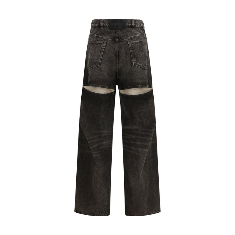 The Attico Black Cotton Jeans Cut-Out for Women