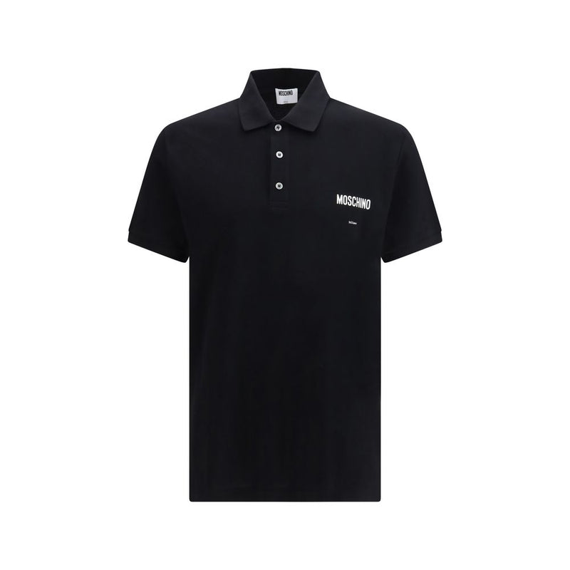 Moschino Black Cotton Polo Shirt for Men