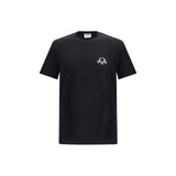 Moschino Black Cotton T-Shirt with Laurel Crown Logo