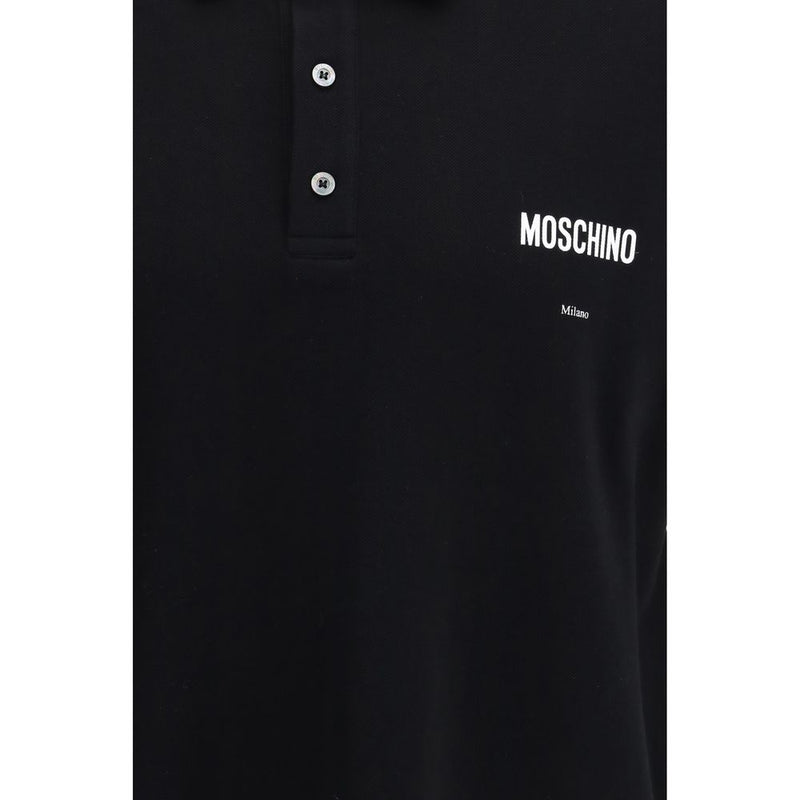 Moschino Black Cotton Polo Shirt for Men