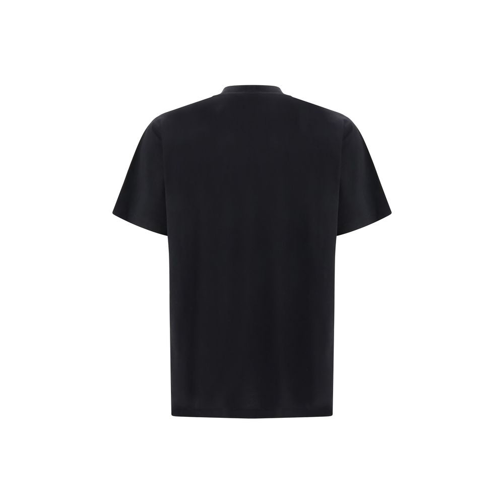 T-shirt en coton noir Moschino avec broderie de laurier