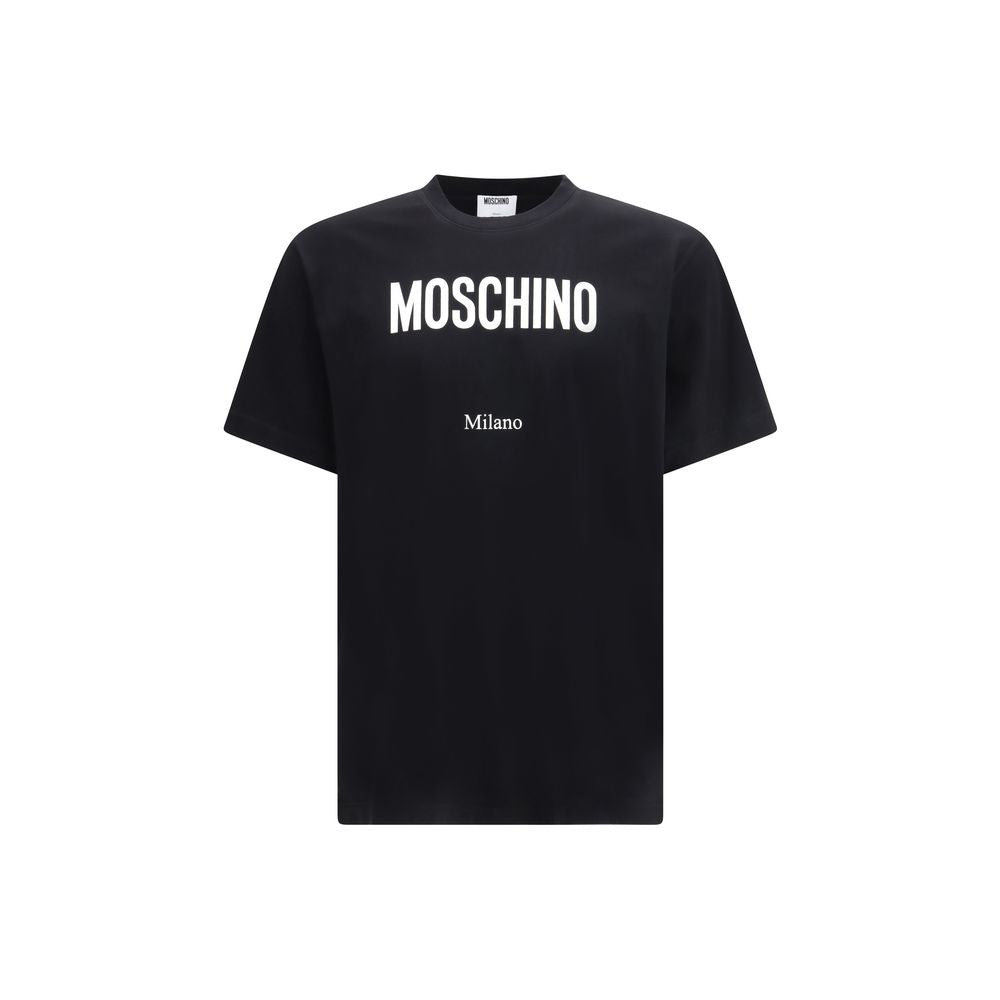 Moschino Black Cotton T-Shirt - Essential Design with Logo