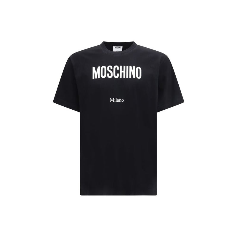 Moschino Black Cotton T-Shirt - Essential Design with Logo