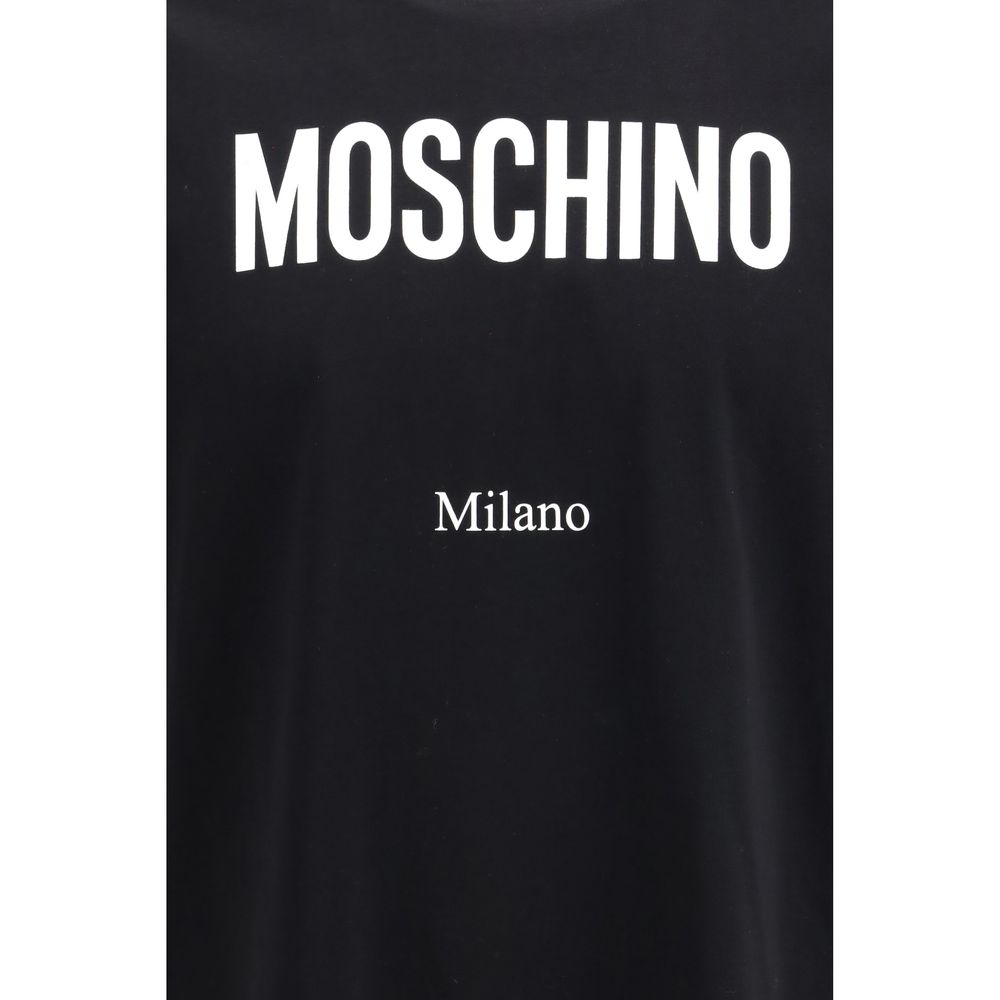Moschino Black Cotton T-Shirt - Essential Design with Logo