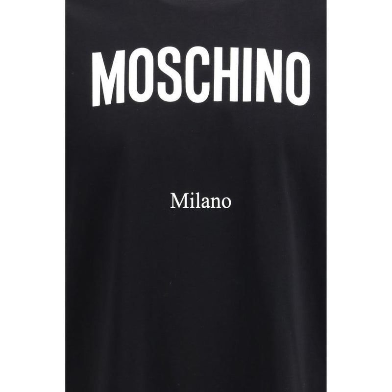 Moschino Black Cotton T-Shirt - Essential Design with Logo