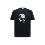 Alexander McQueen Black Cotton T-Shirt with Iconic Skull Print