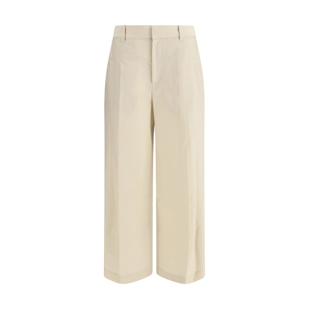 Brunello Cucinelli Beige Cotton Casual Pants for Women