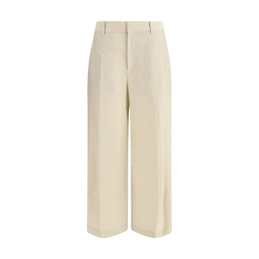 Brunello Cucinelli Beige Cotton Casual Pants for Women